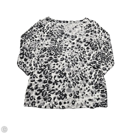 Top 3/4 Sleeve By Chicos In Animal Print, Size: L