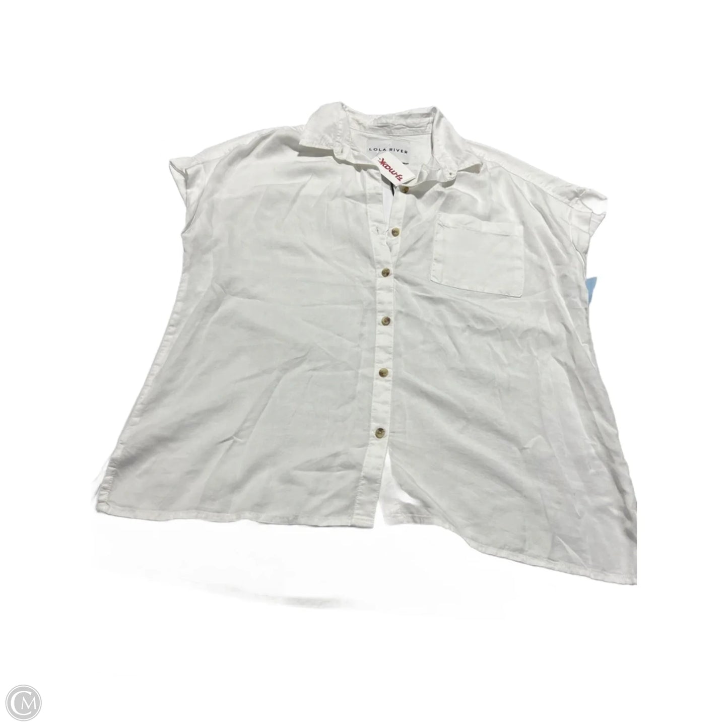 Top Short Sleeve By Lola River In White, Size: L