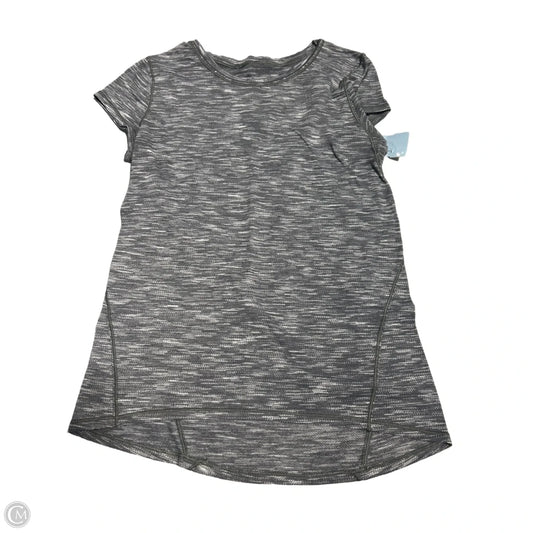 Athletic Top Short Sleeve By Lululemon In Grey, Size: Xs