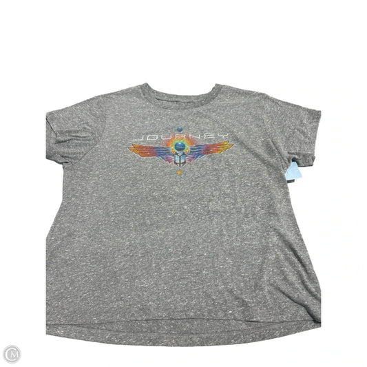 Top Short Sleeve By Cmb In Grey, Size: L