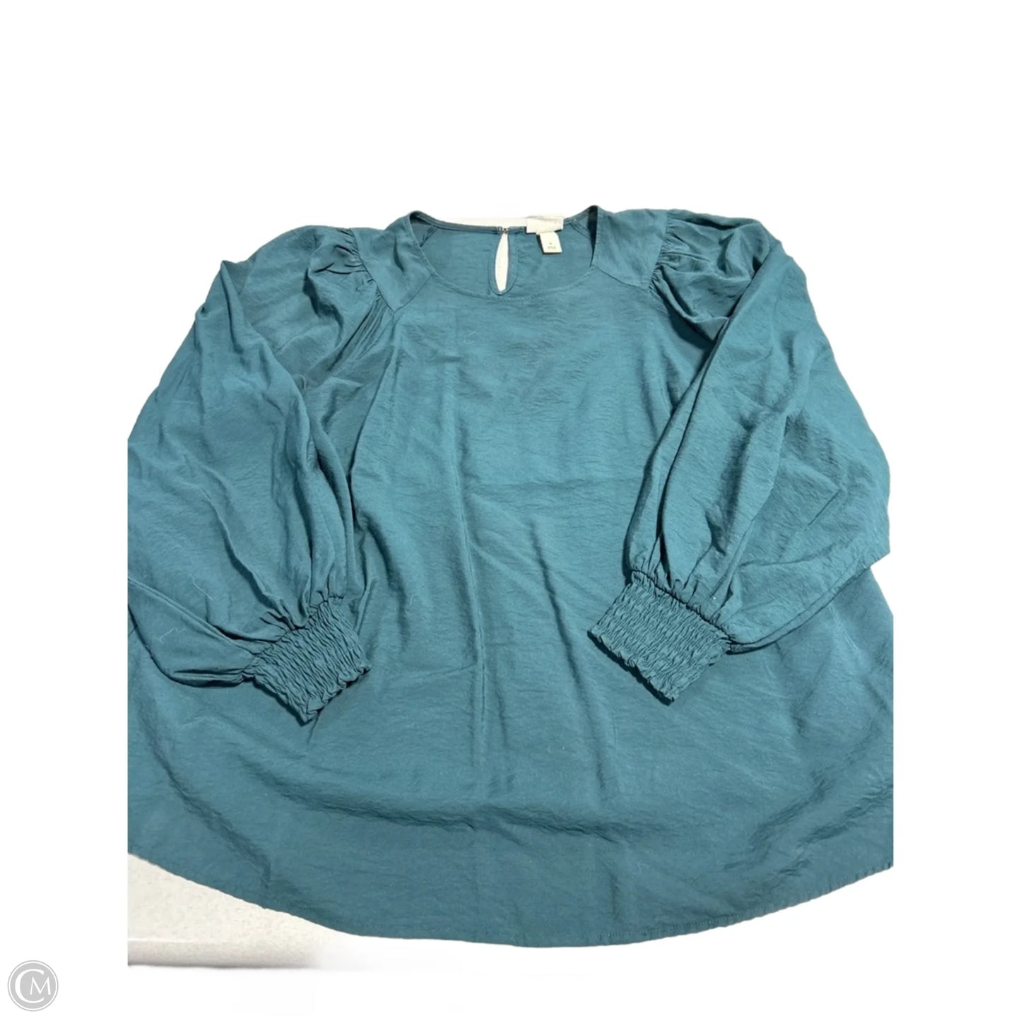 Blouse Long Sleeve By Ava & Viv In Green, Size: 1x