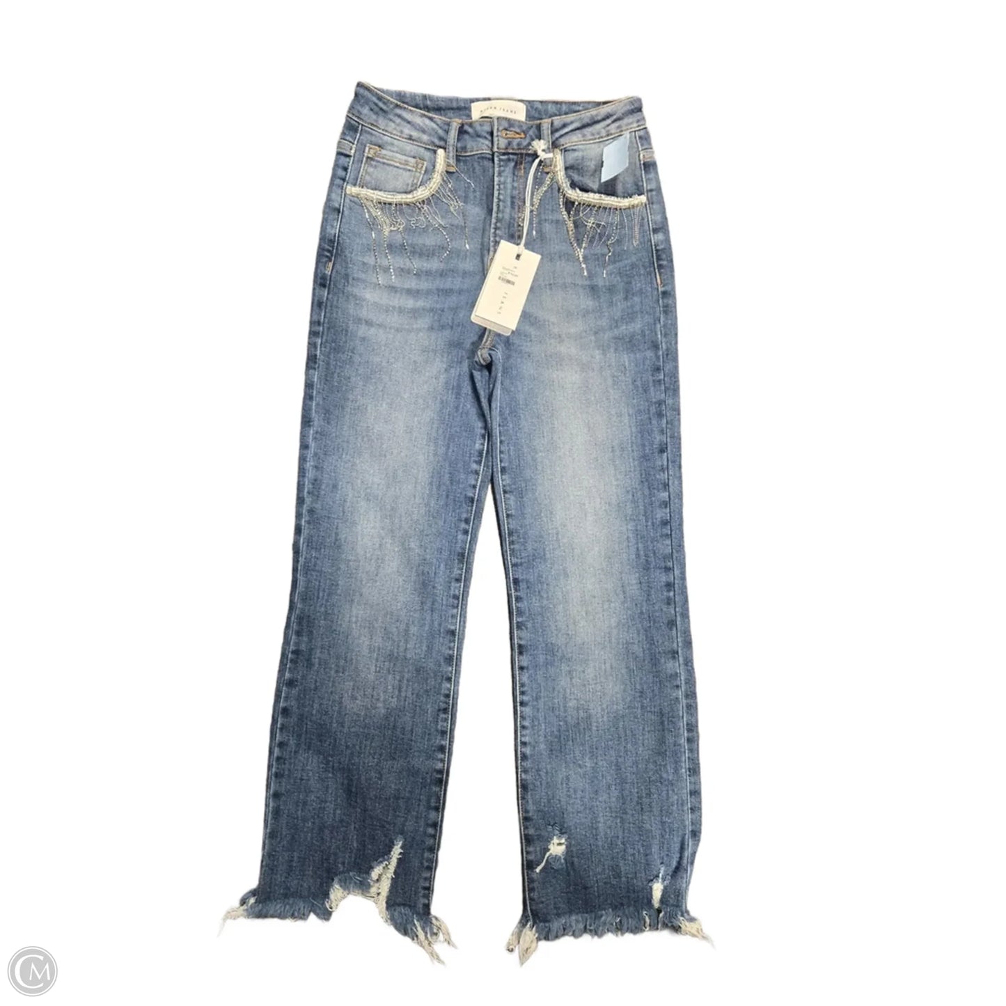 Jeans Straight By Risen In Blue Denim, Size: 4