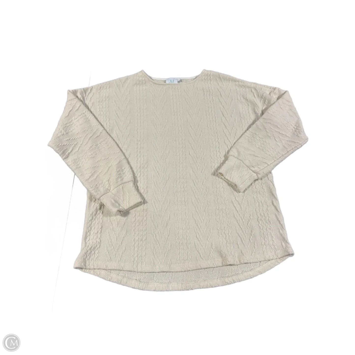 Top Long Sleeve By Cmc In Cream, Size: S