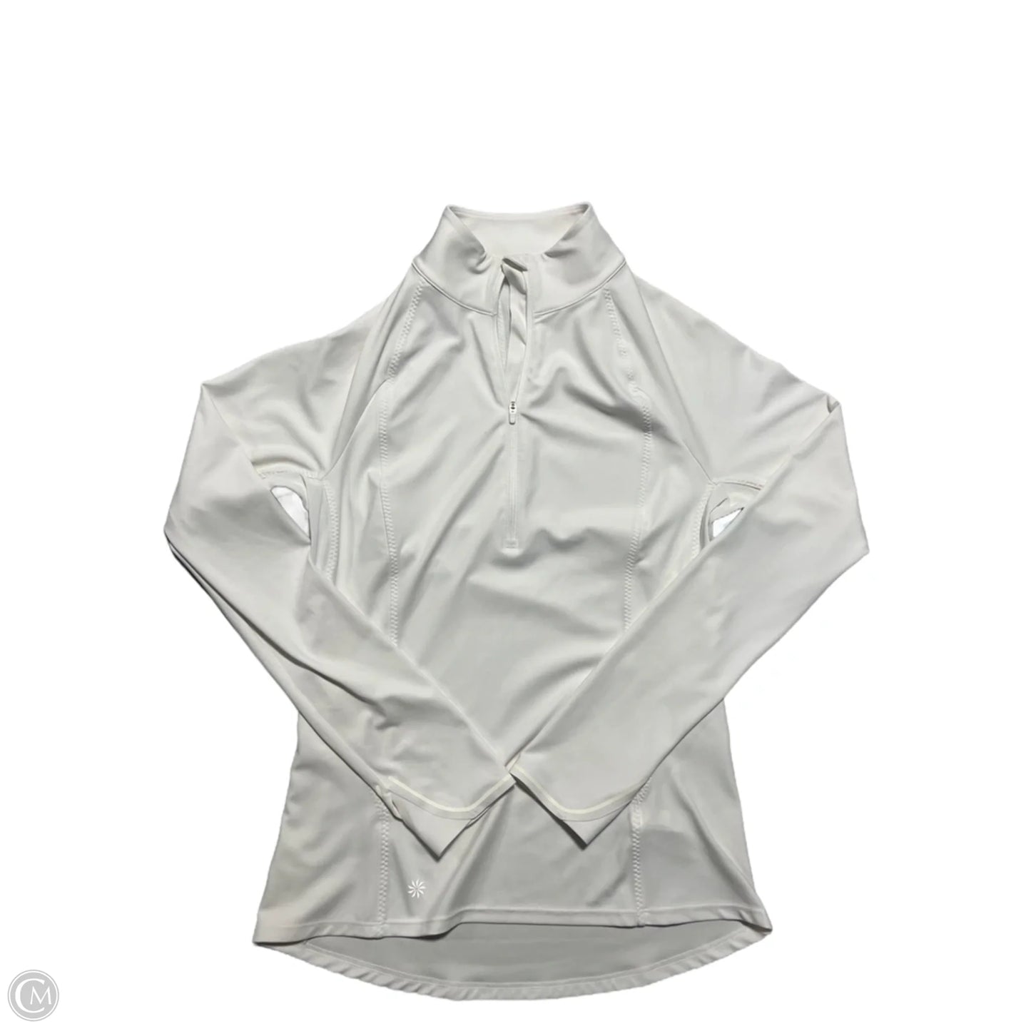 Athletic Top Long Sleeve Collar By Athleta In White, Size: Xs