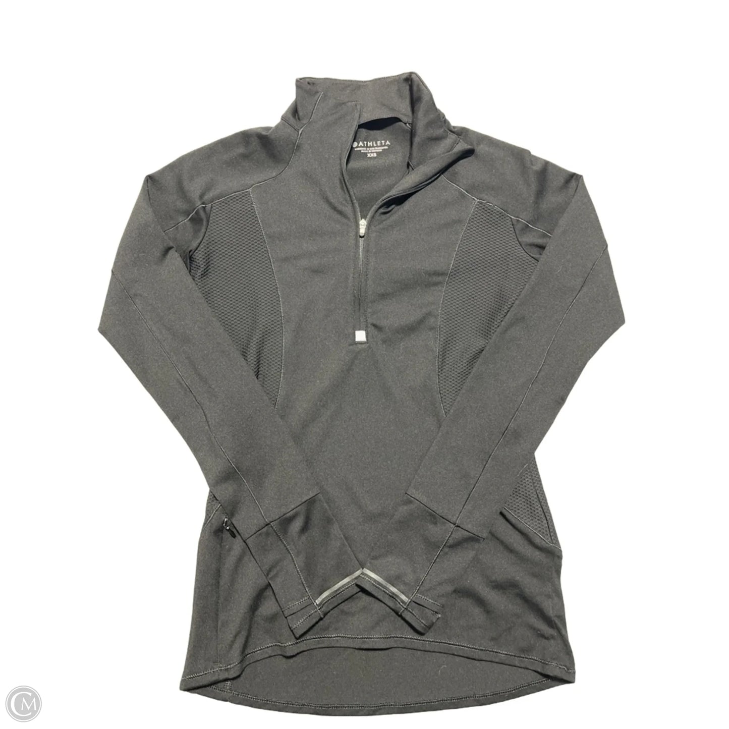 Athletic Top Long Sleeve Collar By Athleta In Black, Size: Xxs