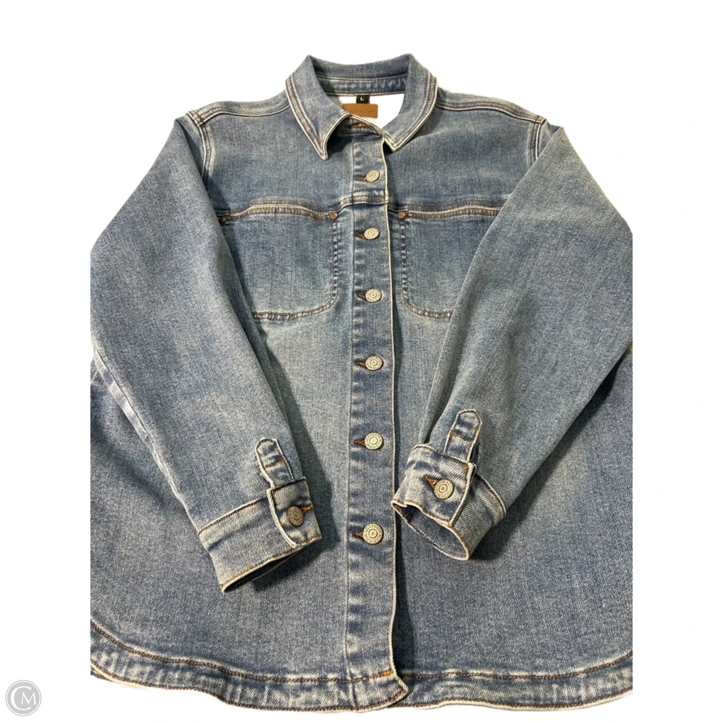 Top Long Sleeve By Judy Blue In Blue Denim, Size: L