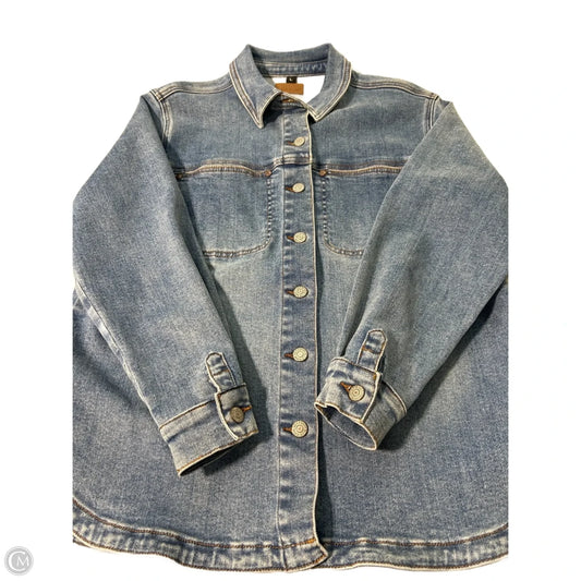 Top Long Sleeve By Judy Blue In Blue Denim, Size: L