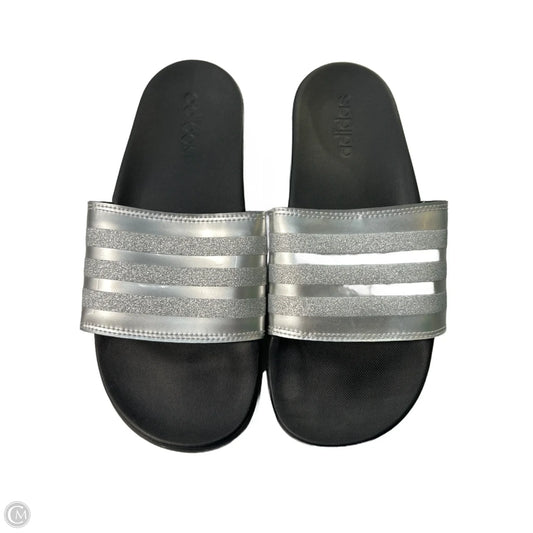 Sandals Flats By Adidas In Silver, Size: 8