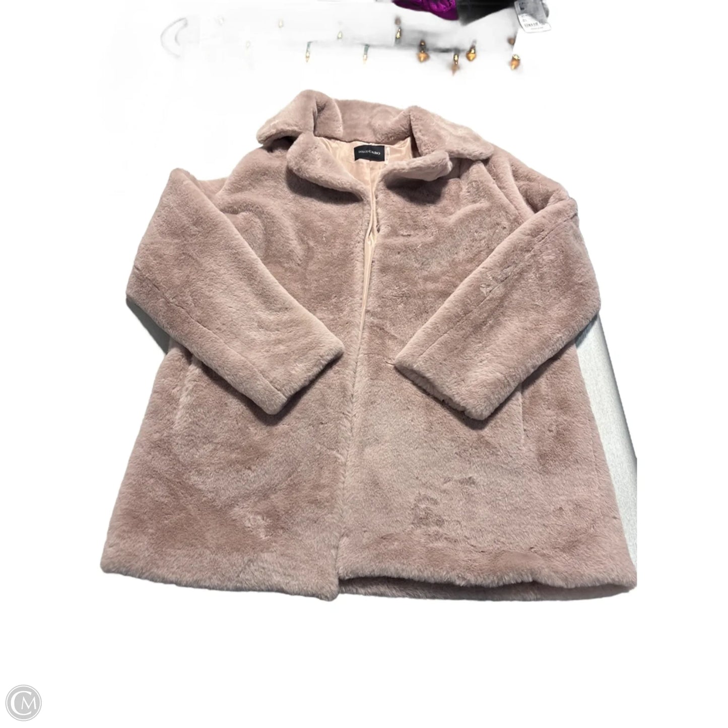 Coat Faux Fur & Sherpa By Cmc In Pink, Size: M