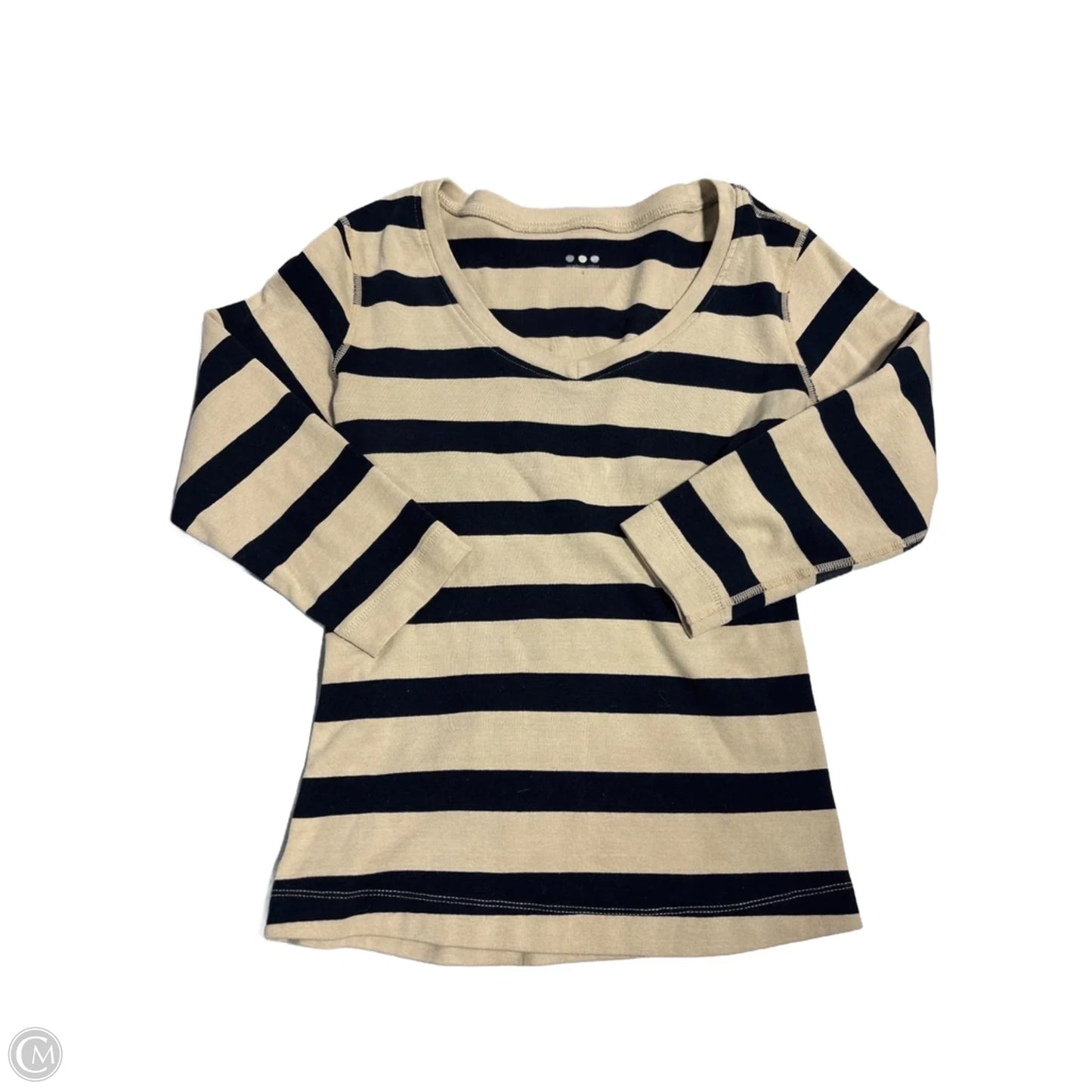 Top Long Sleeve By Nine West In Black & Cream, Size: Xs