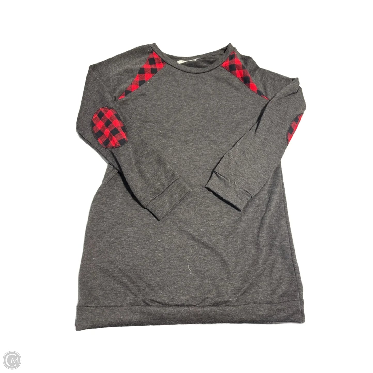 Top Long Sleeve By Cmc In Grey & Red, Size: S