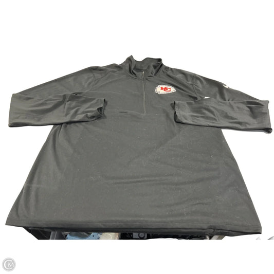 Athletic Top Long Sleeve Collar By Nike In Black, Size: Xl