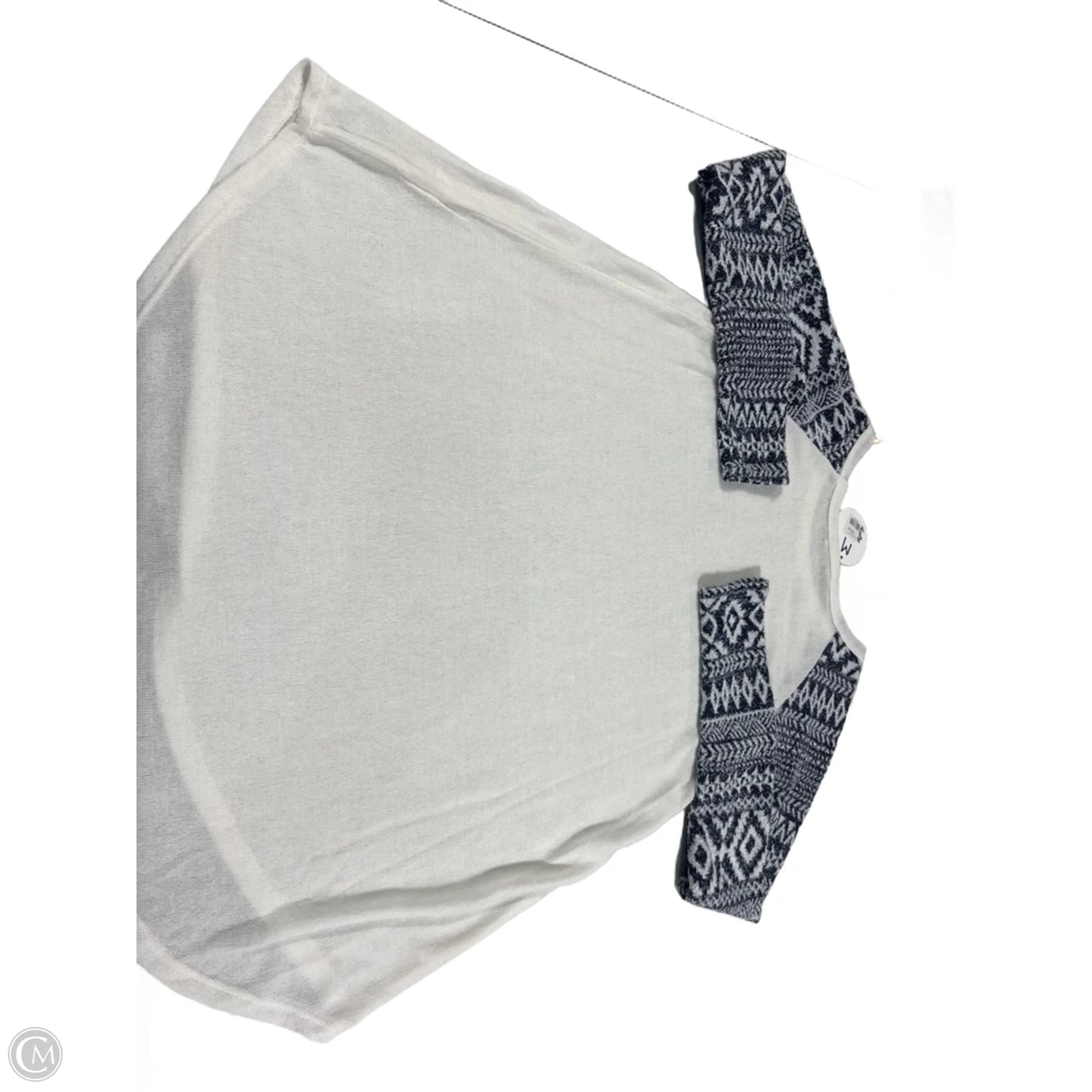 Top Long Sleeve By Cmc In Grey & White, Size: M