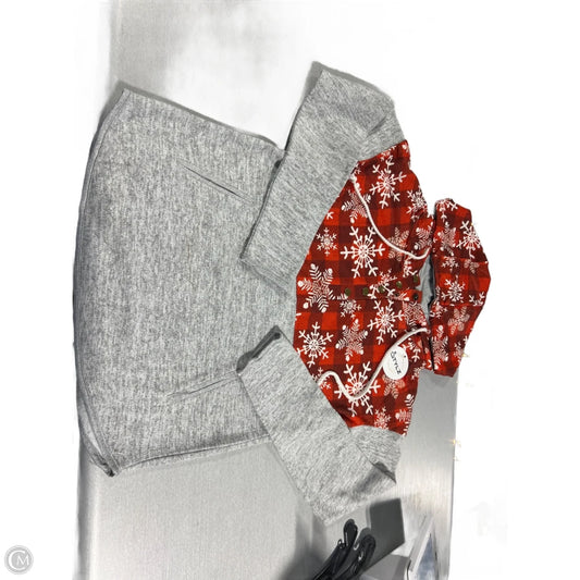 Top Long Sleeve By Cmc In Grey & Red, Size: S