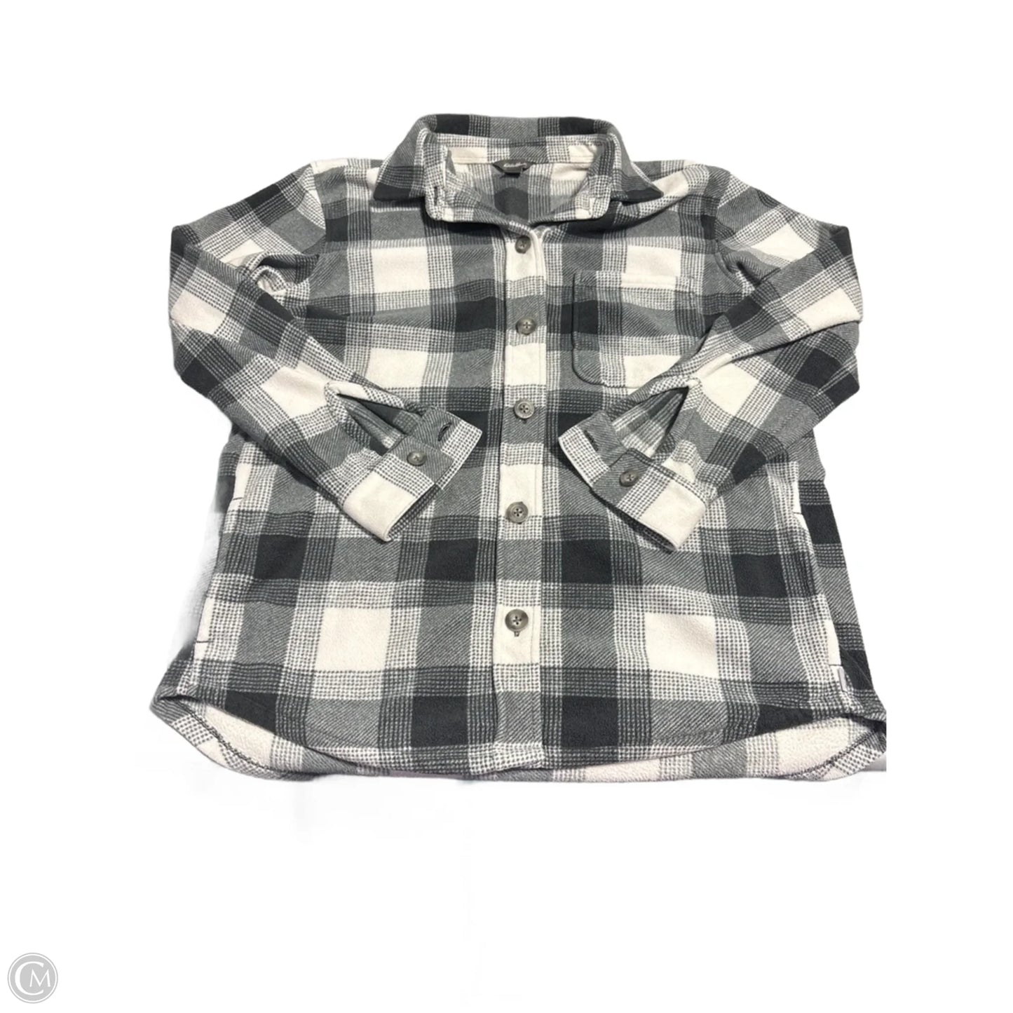 Top Long Sleeve By Eddie Bauer In Plaid Pattern, Size: L