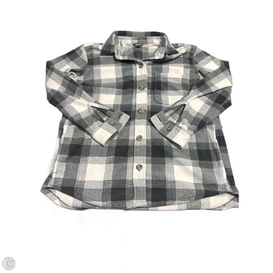 Top Long Sleeve By Eddie Bauer In Plaid Pattern, Size: L