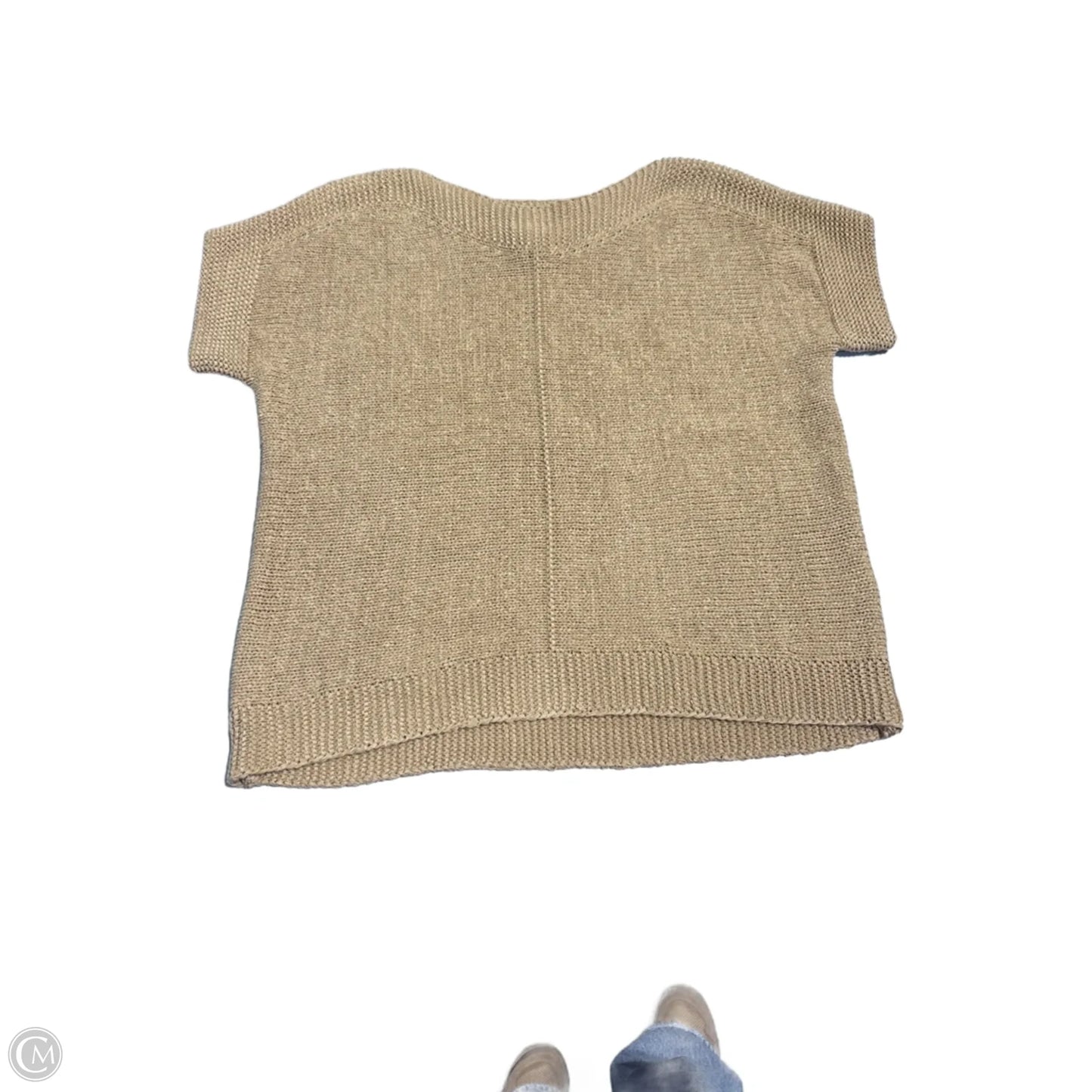 Top Short Sleeve By Cable And Gauge In Tan, Size: M