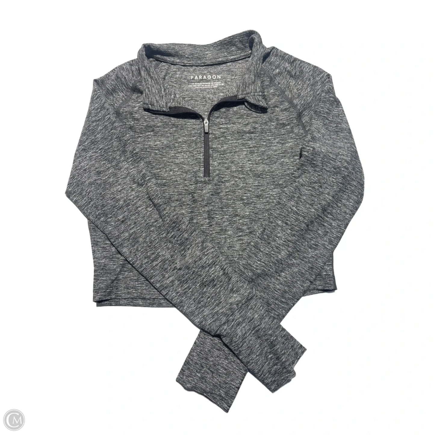 Athletic Top Long Sleeve Collar By Cmc In Grey, Size: M