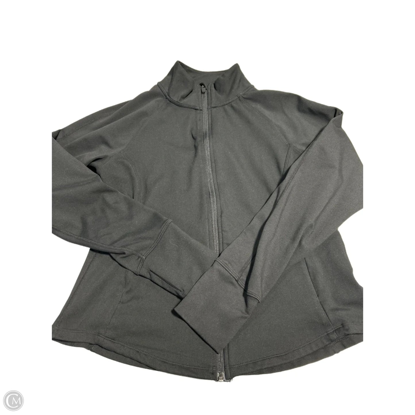Athletic Top Long Sleeve Collar By Jockey In Black, Size: M