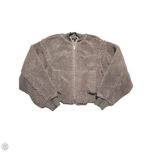Coat Faux Fur & Sherpa By Express In Brown, Size: M