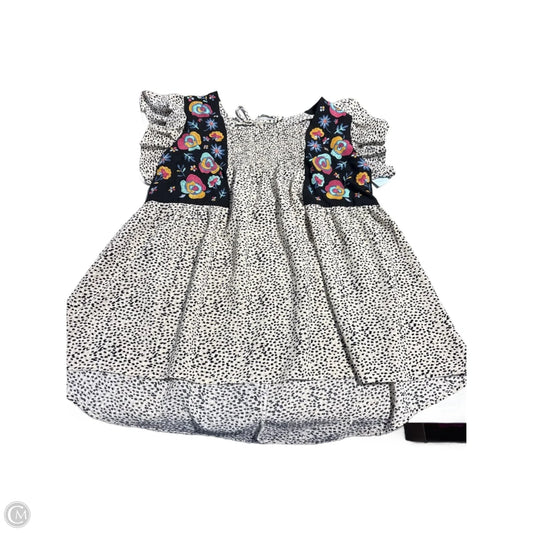 Blouse Short Sleeve By Oddi In Animal Print, Size: 1x