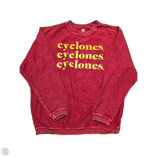 Top Long Sleeve By Cmb In Red, Size: S