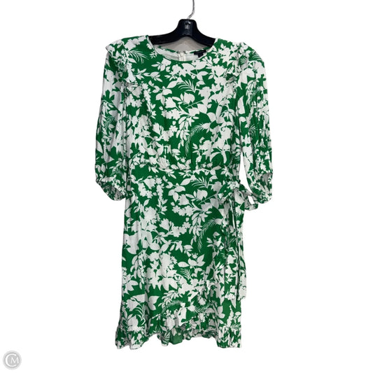 Dress Casual Short By Ann Taylor In Green & White, Size: M