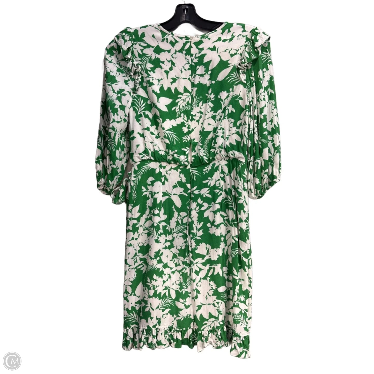 Dress Casual Short By Ann Taylor In Green & White, Size: M