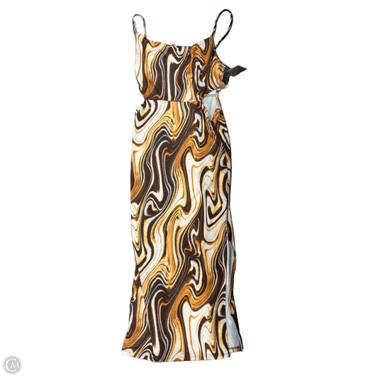 Dress Casual Midi By Cmc In Brown & Orange, Size: M