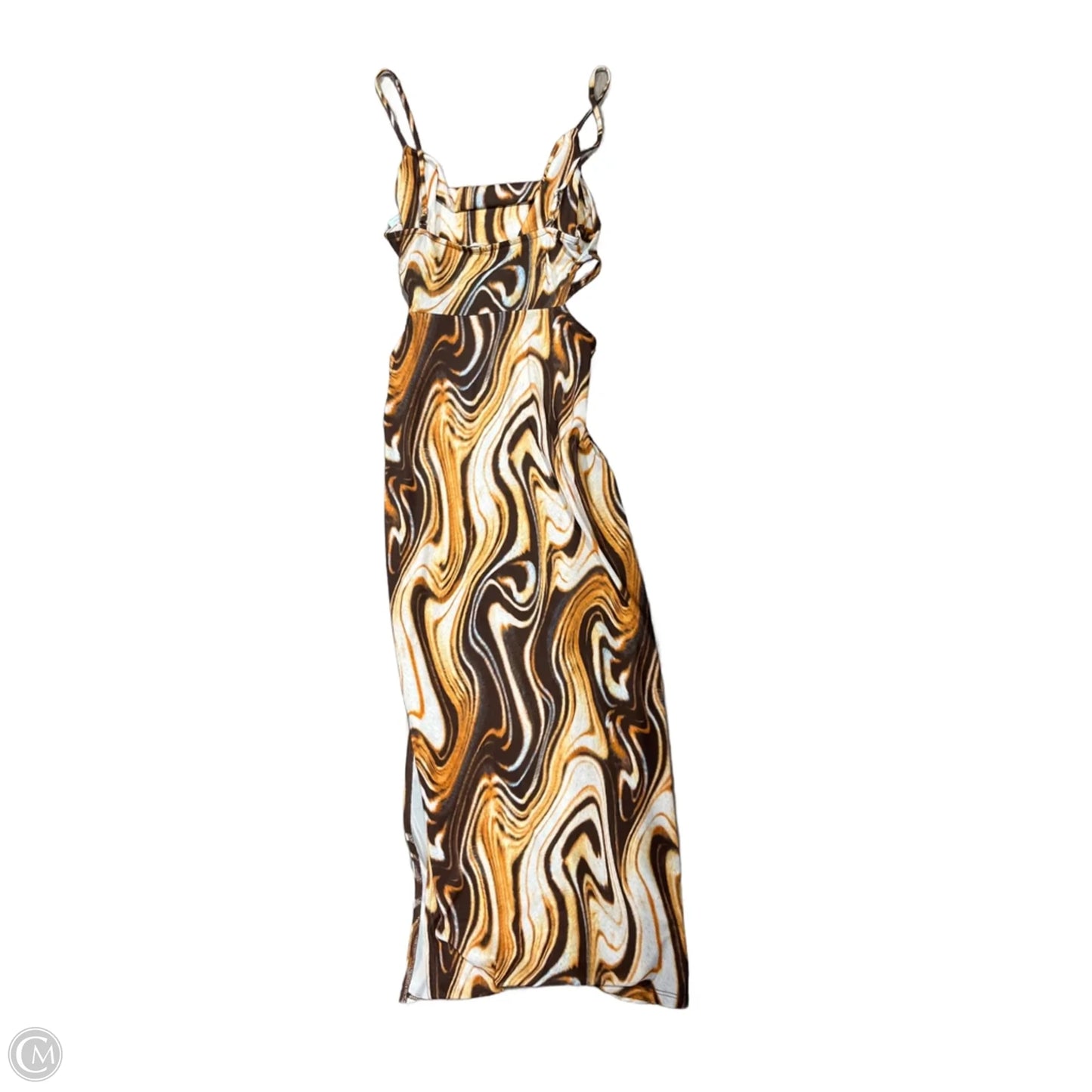 Dress Casual Midi By Cmc In Brown & Orange, Size: M