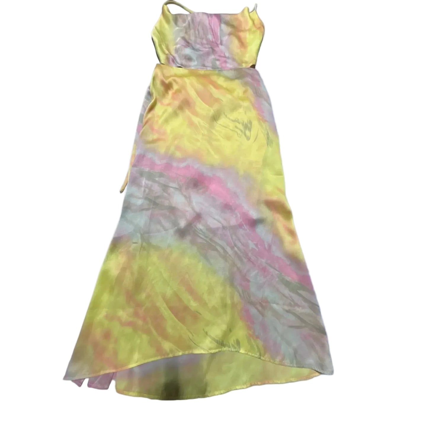Dress Party Midi By Willow & Root In Pink & Yellow, Size: M