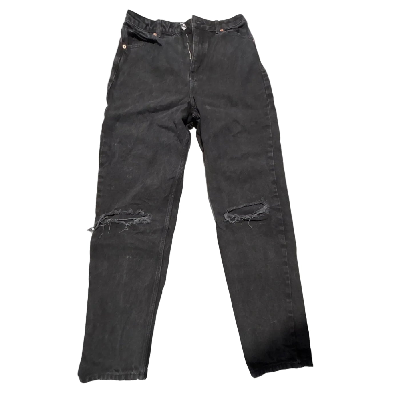 Jeans Straight By Asos In Black, Size: 12