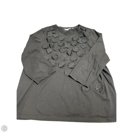 Top 3/4 Sleeve By Chicos In Black, Size: Xl