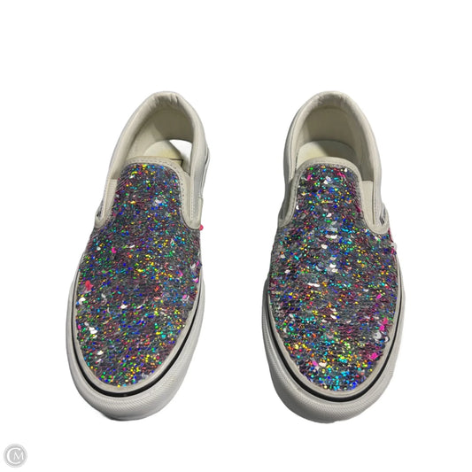 Shoes Flats By Vans In Silver & White, Size: 8