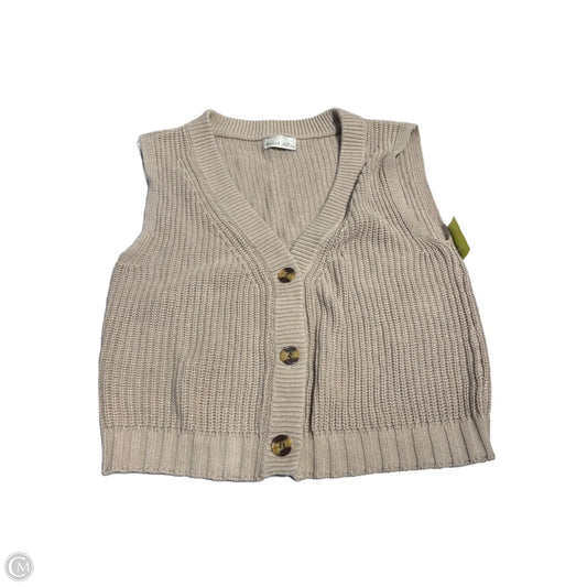 Vest Sweater By Be Cool In Tan, Size: S