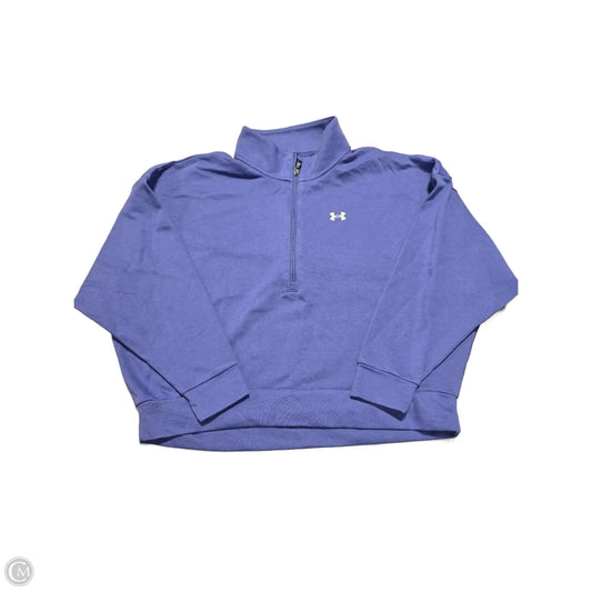 Athletic Top Long Sleeve Collar By Under Armour In Blue, Size: Xl