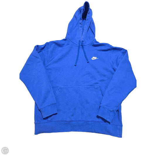 Athletic Sweatshirt Hoodie By Nike In Blue, Size: L