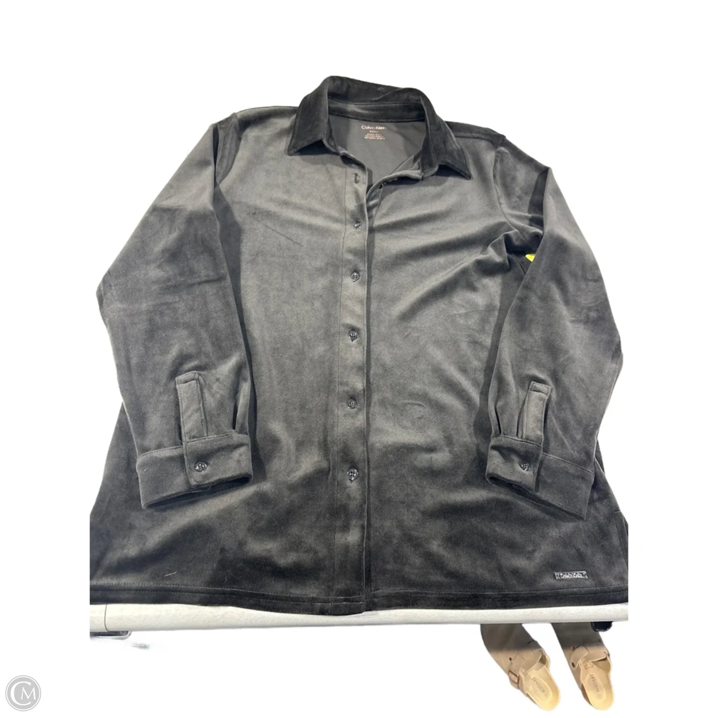 Top Long Sleeve By Calvin Klein In Black, Size: S