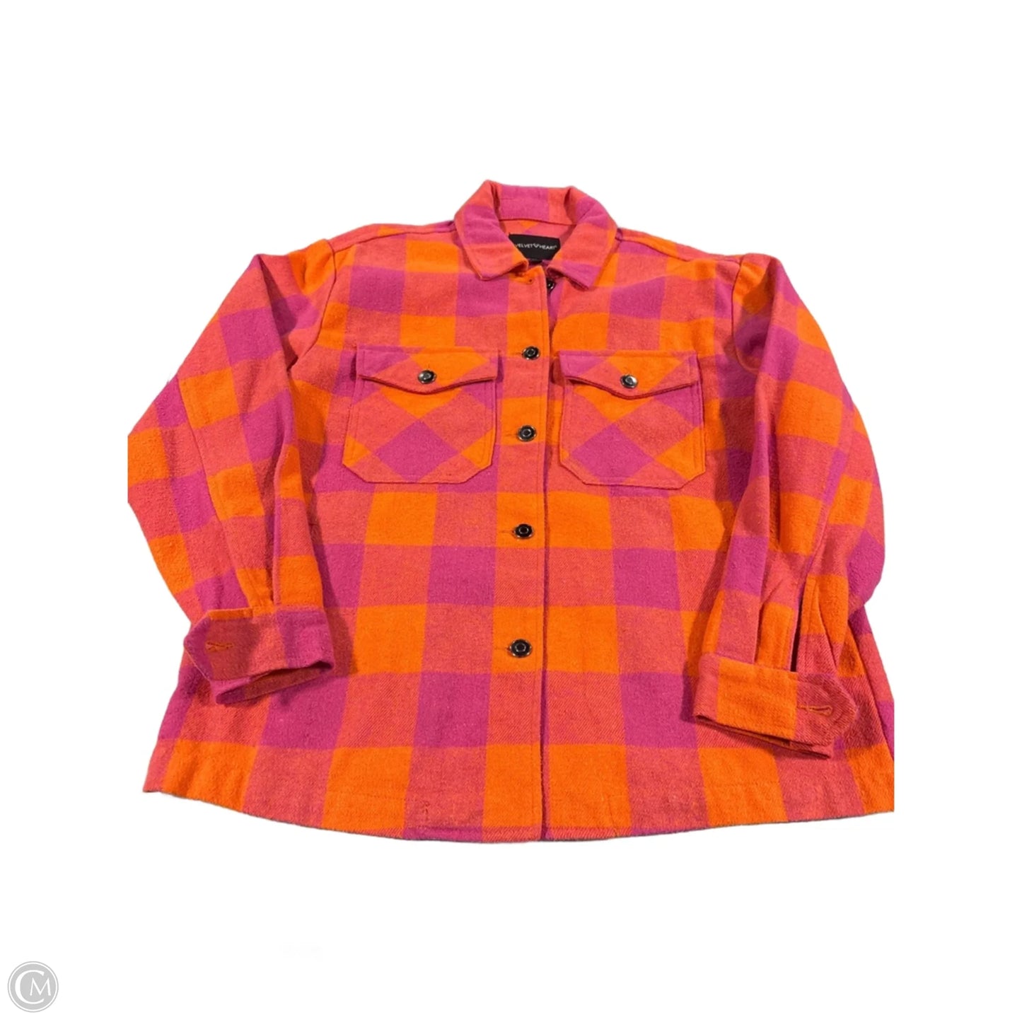 Top Long Sleeve By Velvet Heart In Orange & Pink, Size: S