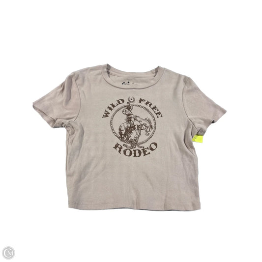 Top Short Sleeve By Cmc In Tan, Size: M