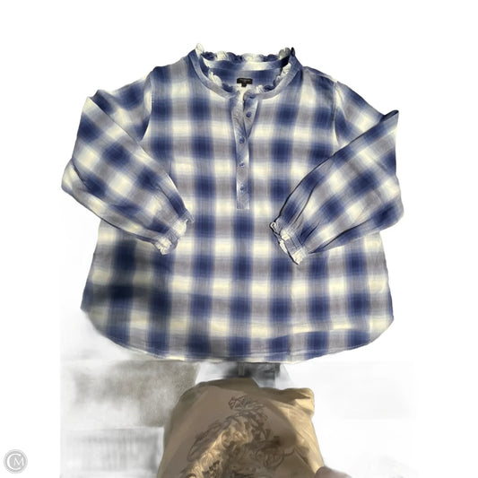 Top Long Sleeve By Talbots In Blue, Size: 3x