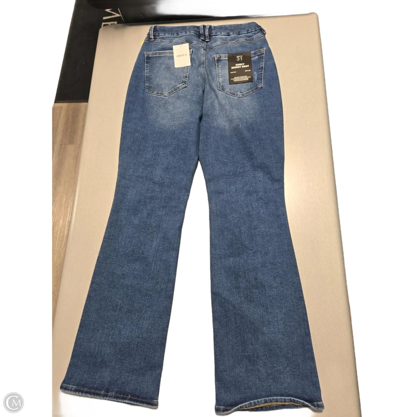 Jeans Boot Cut By Forever 21 In Blue Denim, Size: 12