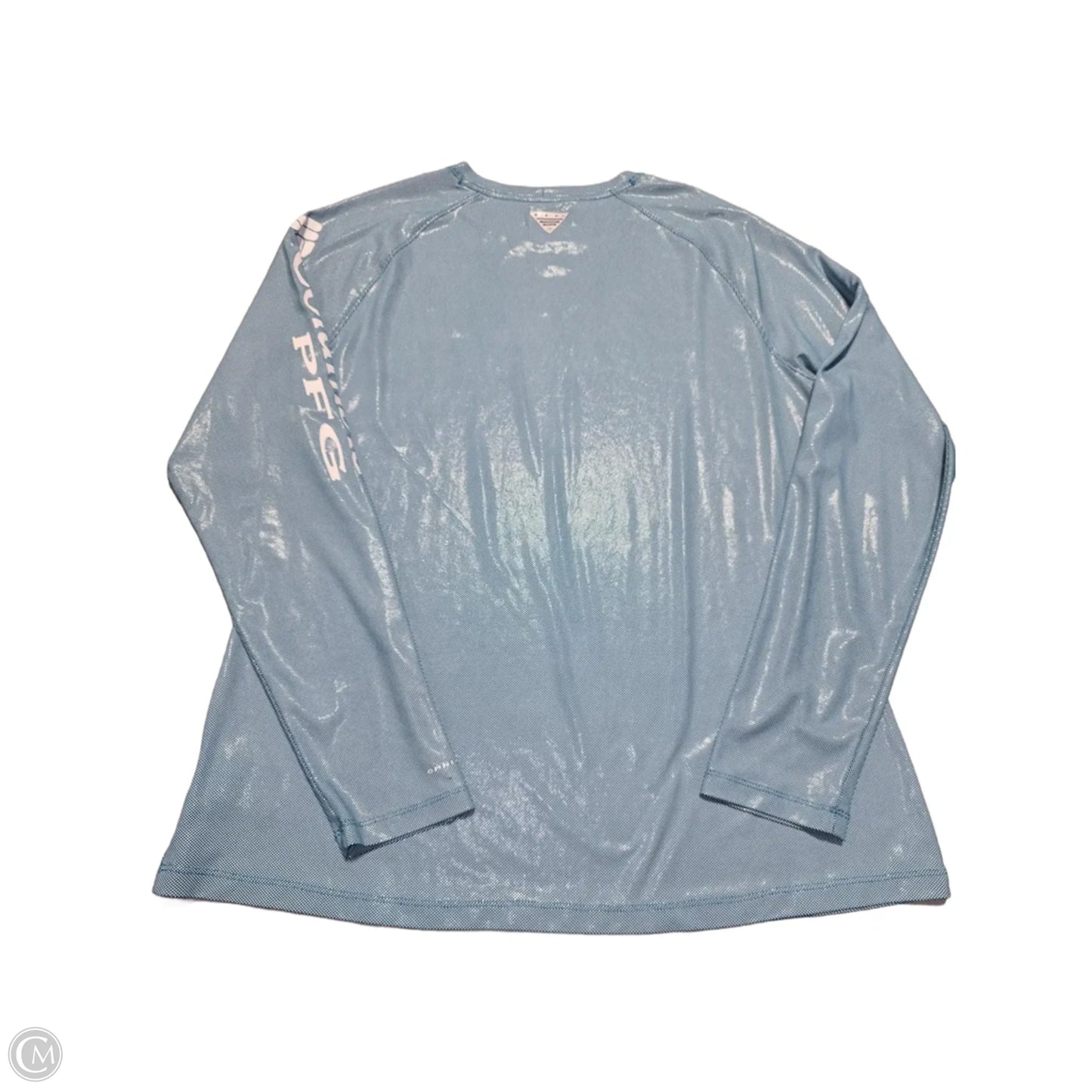 Athletic Top Long Sleeve Collar By Columbia In Blue, Size: L