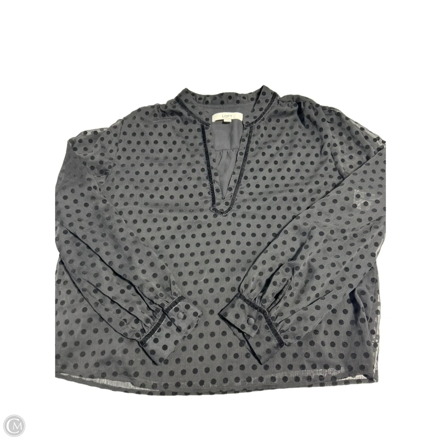 Top Long Sleeve By Loft In Black, Size: L