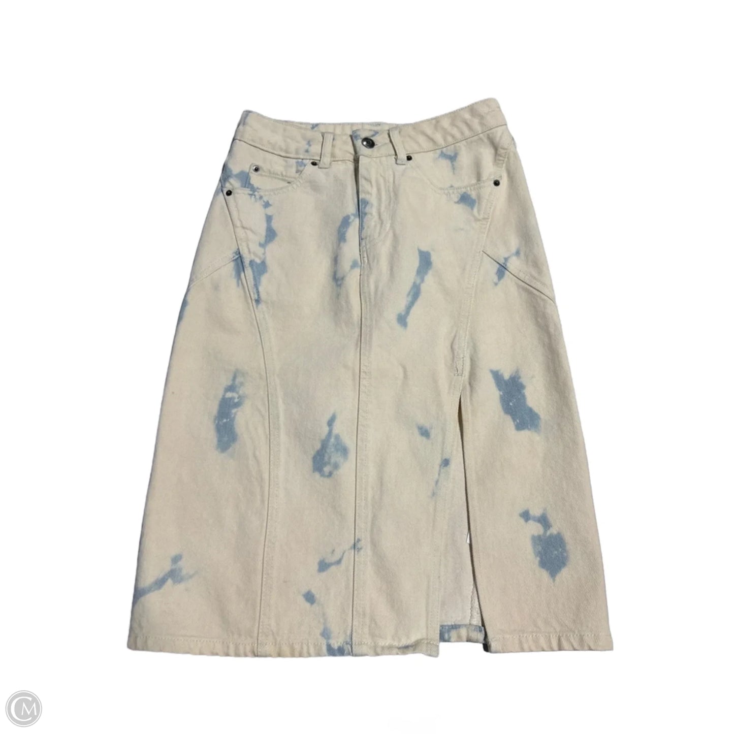 Skirt Midi By Future Collective In Blue & Cream, Size: 0