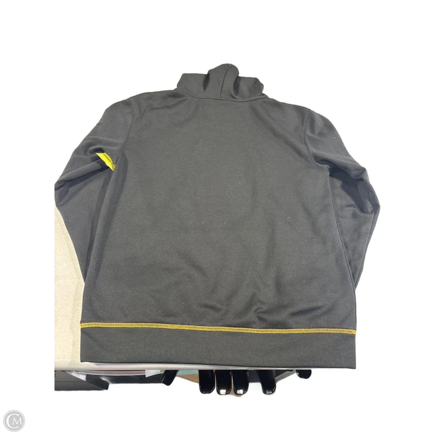Sweatshirt Hoodie By Russel Athletic In Black & Yellow, Size: S