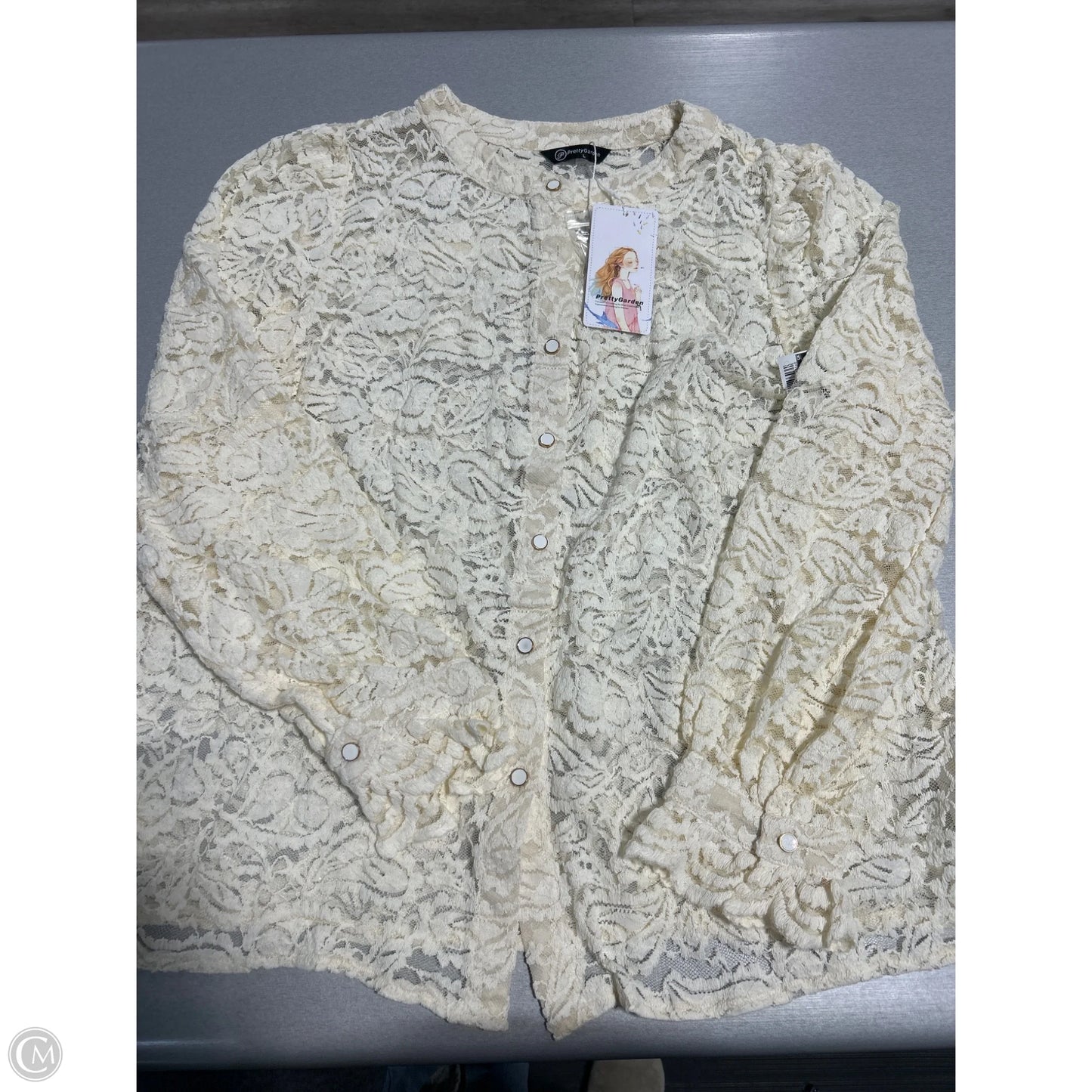 Top Long Sleeve By Prettygarden In Cream, Size: L