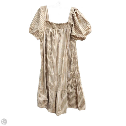 Dress Casual Maxi By Influences In Tan & White, Size: 3x