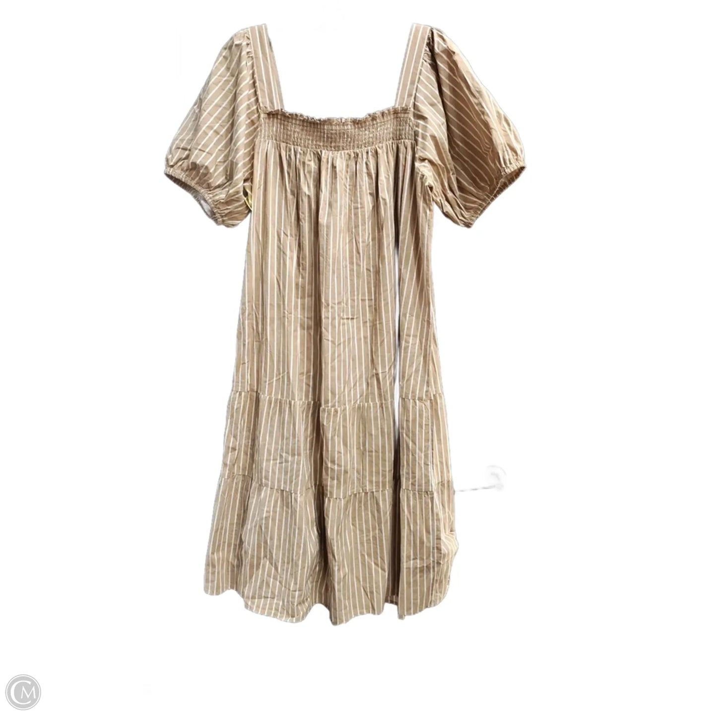 Dress Casual Maxi By Influences In Tan & White, Size: 3x