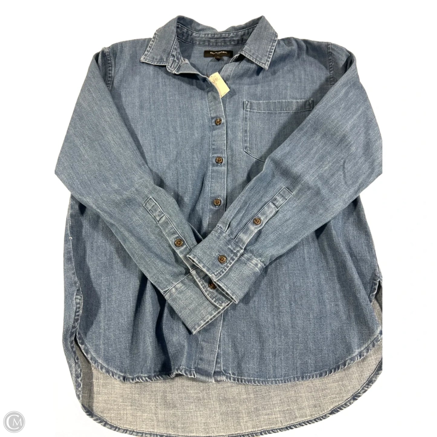 Top Long Sleeve By Banana Republic In Blue, Size: S